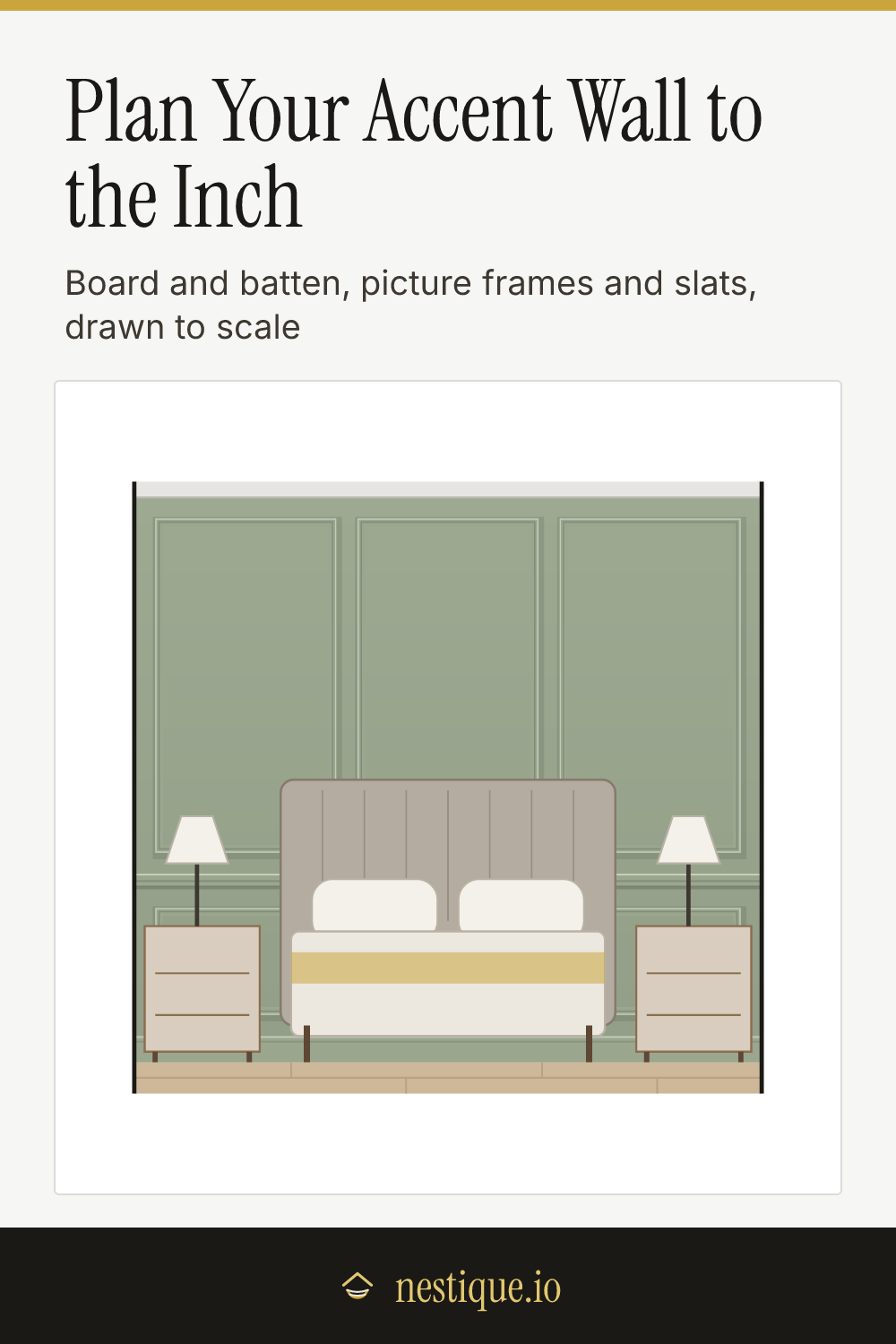 Plan Your Accent Wall to the Inch: pinnable guide from Nestique