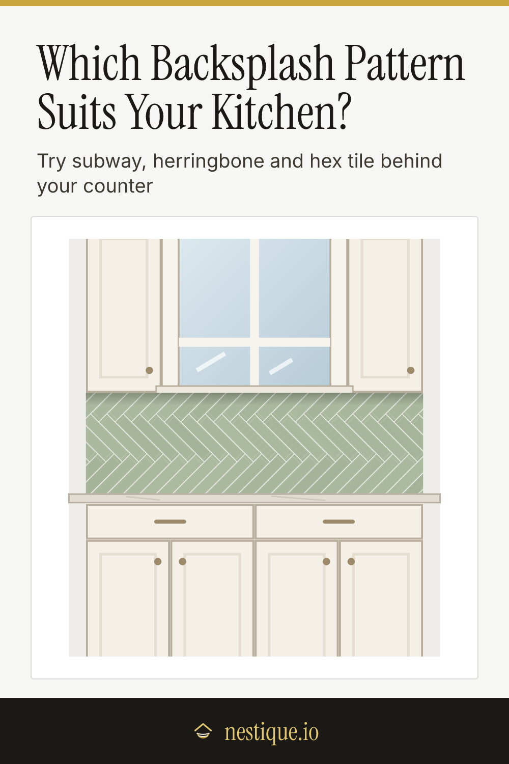 Which Backsplash Pattern Suits Your Kitchen?: pinnable guide from Nestique