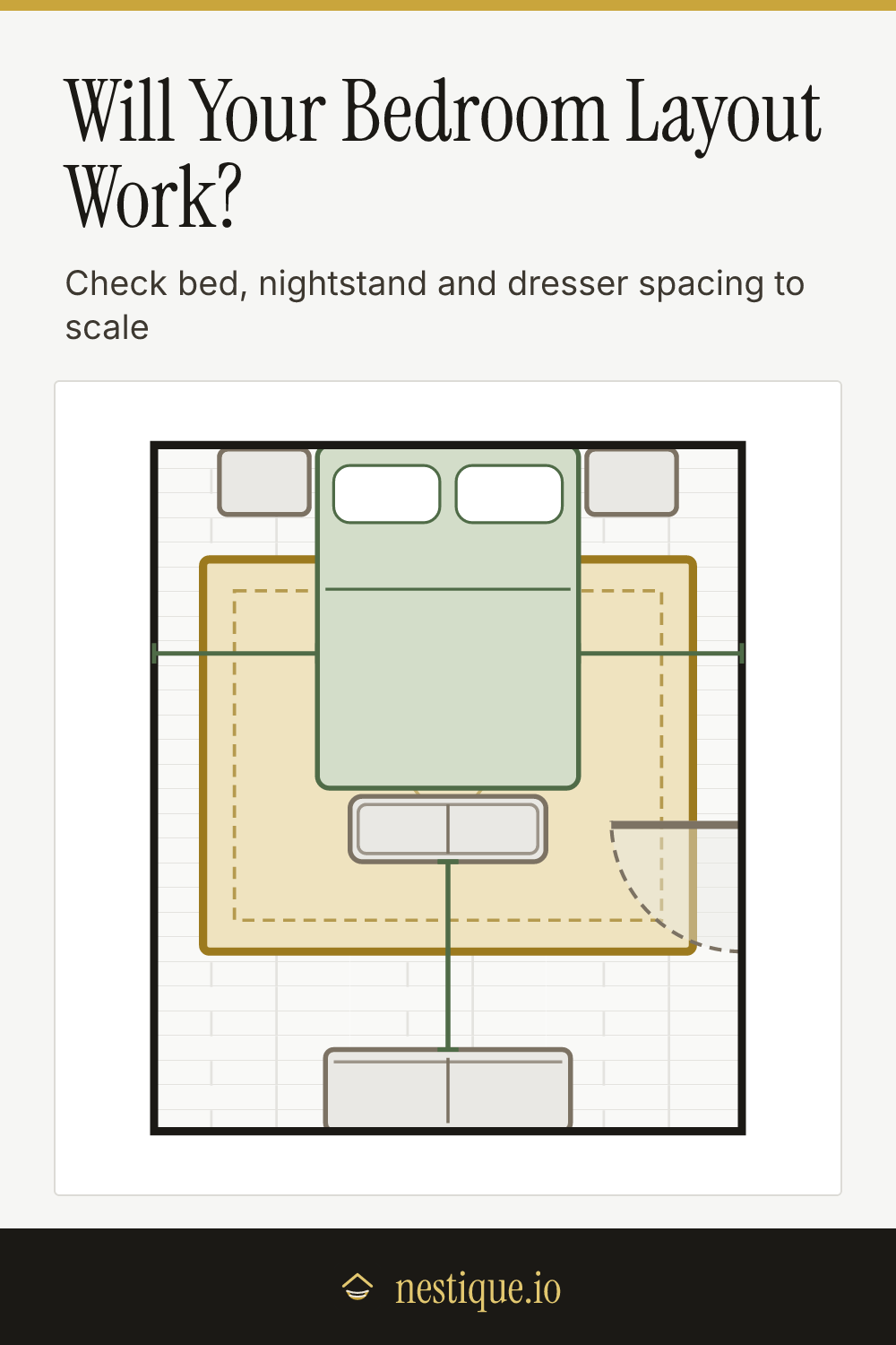 Will Your Bedroom Layout Work?: pinnable guide from Nestique