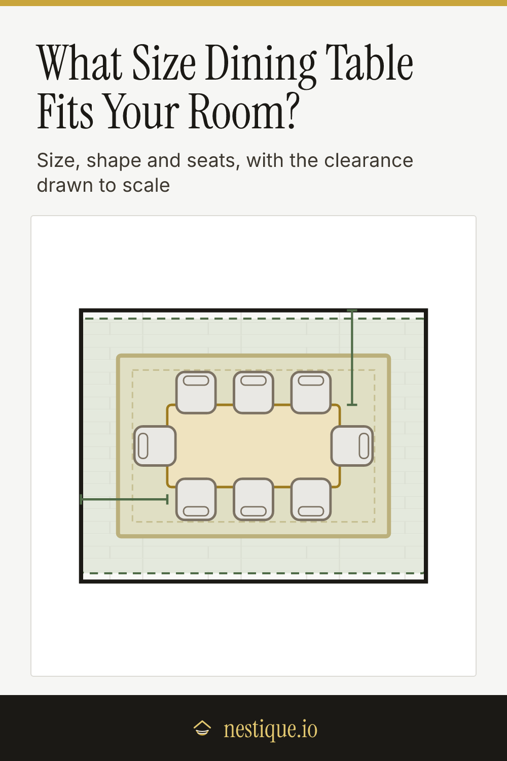 What Size Dining Table Fits Your Room?: pinnable guide from Nestique