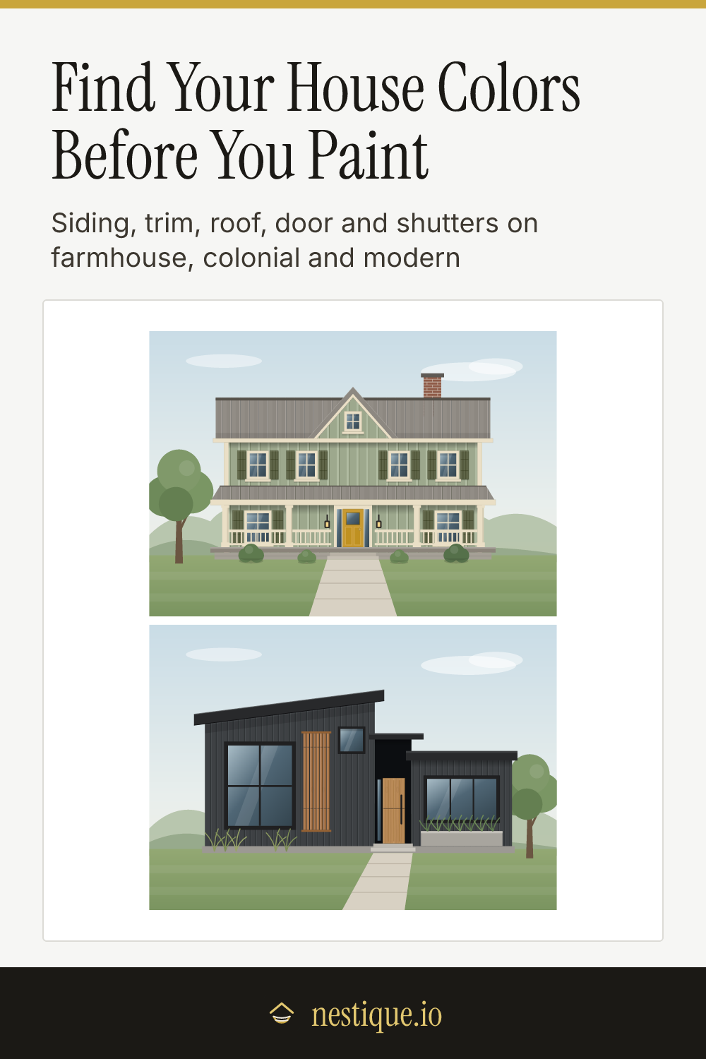 Find Your House Colors Before You Paint: pinnable guide from Nestique