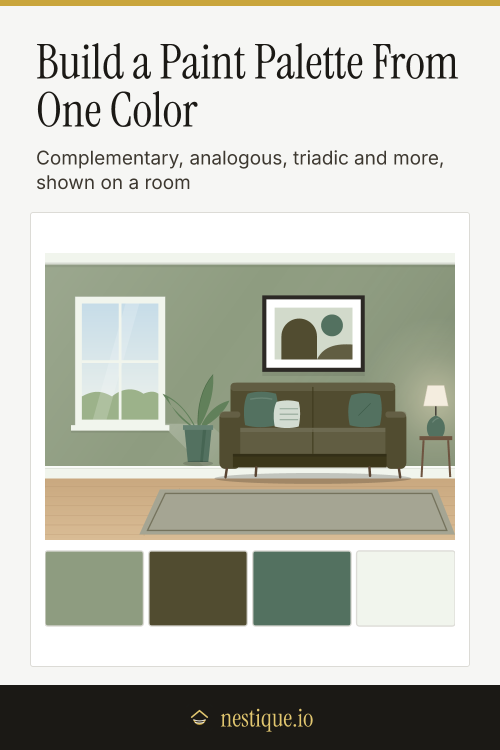 Build a Paint Palette From One Color: pinnable guide from Nestique