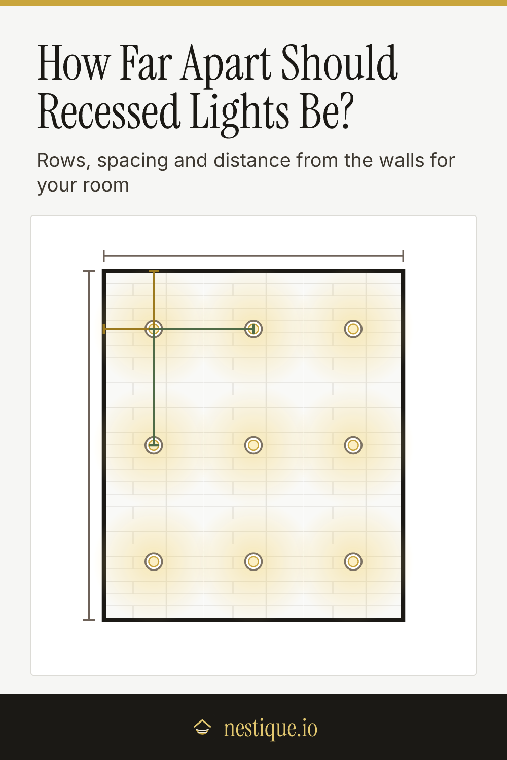 How Far Apart Should Recessed Lights Be?: pinnable guide from Nestique