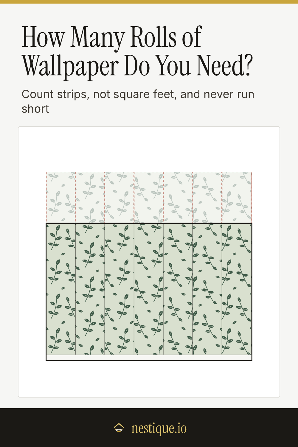 How Many Rolls of Wallpaper Do You Need?: pinnable guide from Nestique